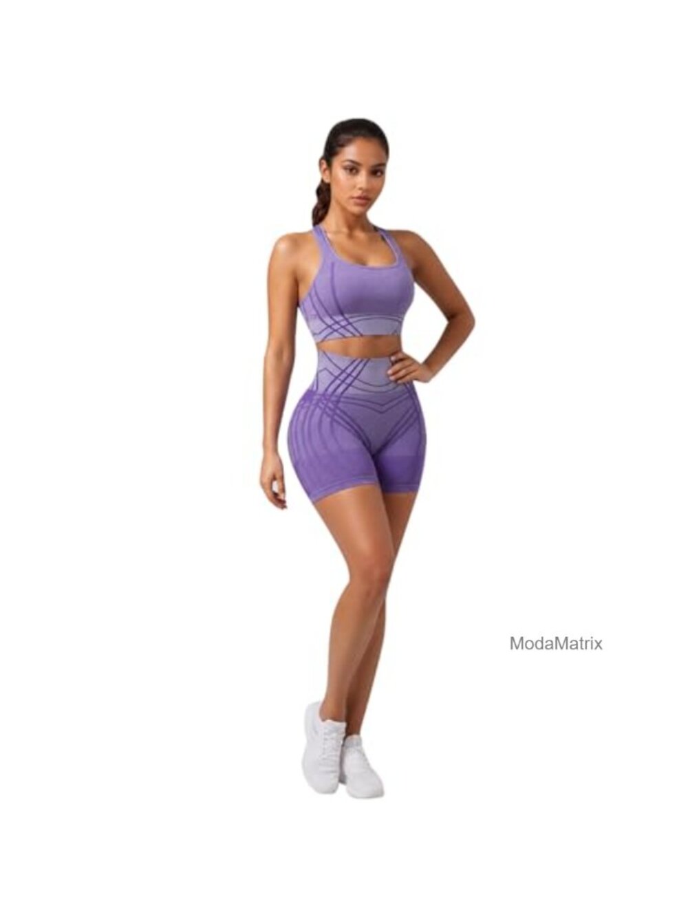 Seamless Workout Set 2pc Ribbed Tank Top Biker Shorts Gym